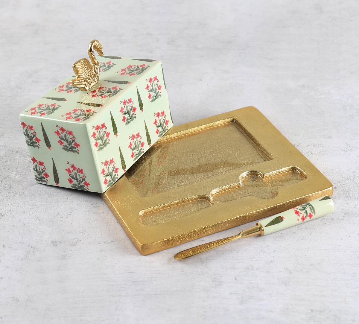 India Circus by Krsnaa Mehta Royal Courtyard Butter Dish with Butter Knife