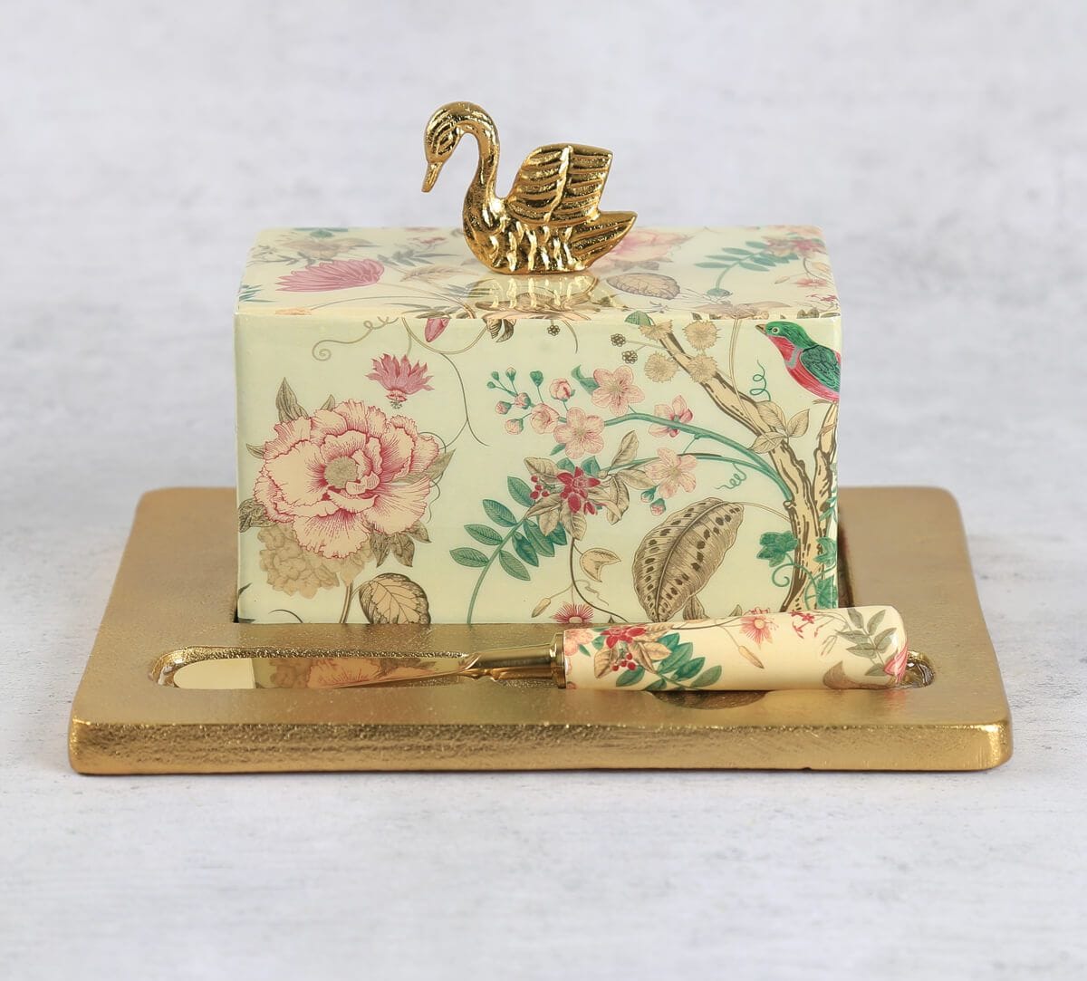 India Circus by Krsnaa Mehta Rustic Realm Butter Dish with Butter Knife