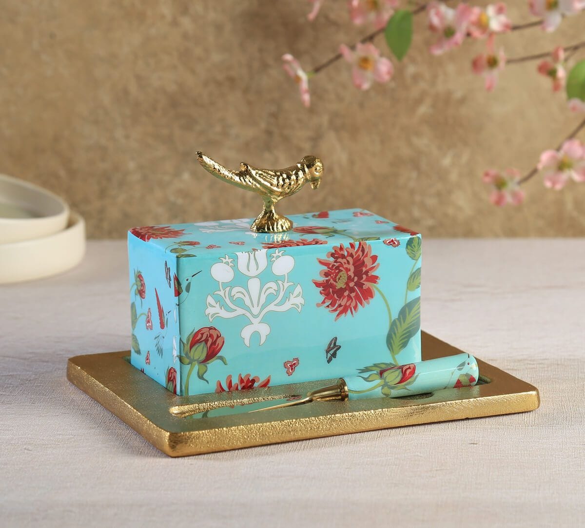 India Circus by Krsnaa Mehta Zinnian Jazz Butter Dish with Butter Knife