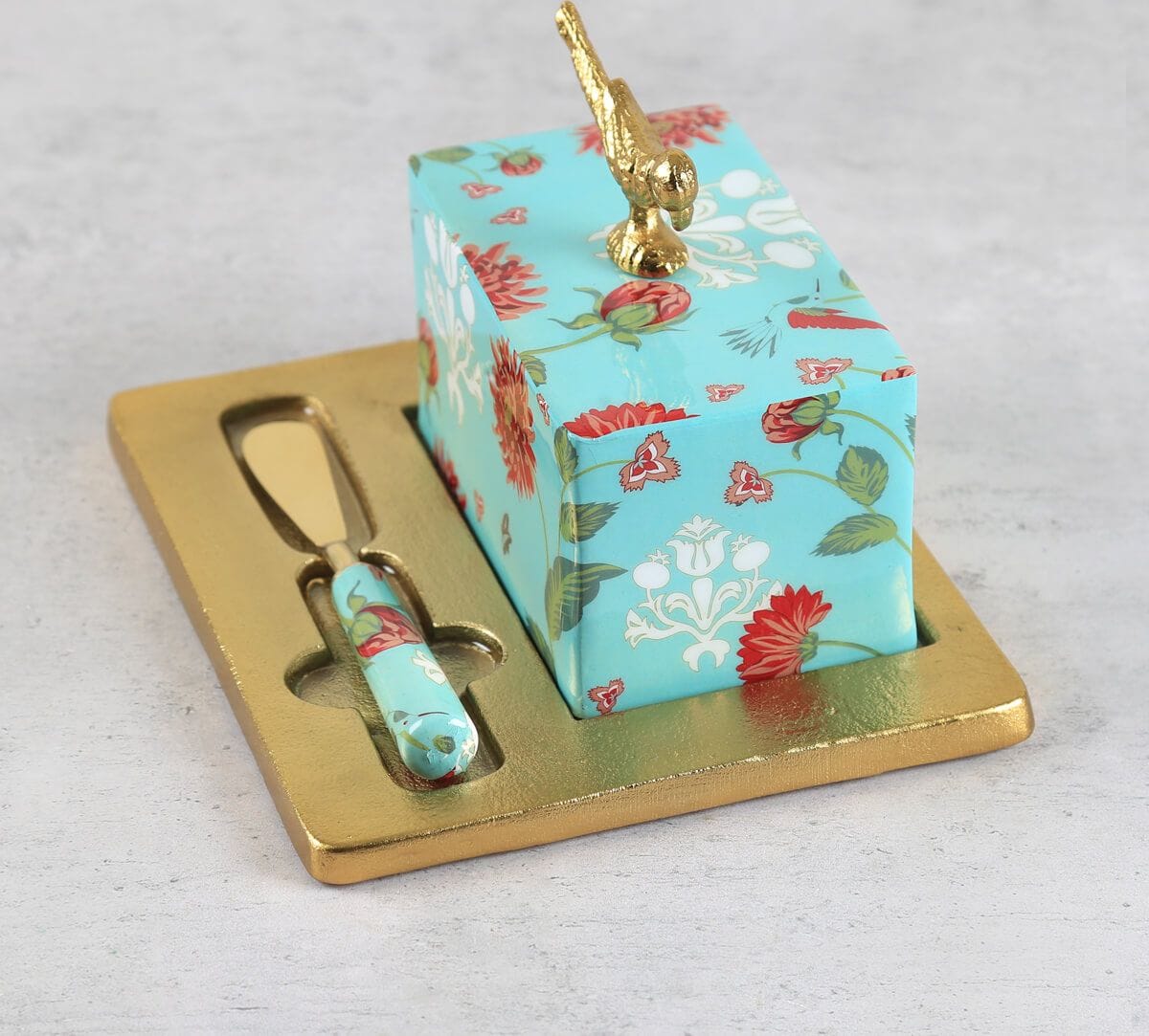 India Circus by Krsnaa Mehta Zinnian Jazz Butter Dish with Butter Knife