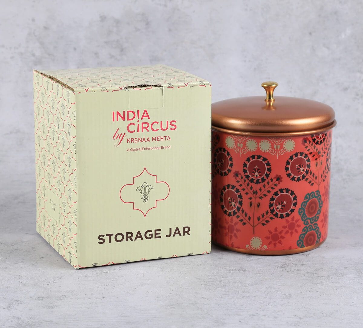 India Circus by Krsnaa Mehta Raceme Rosettes Steel Cookie Jar