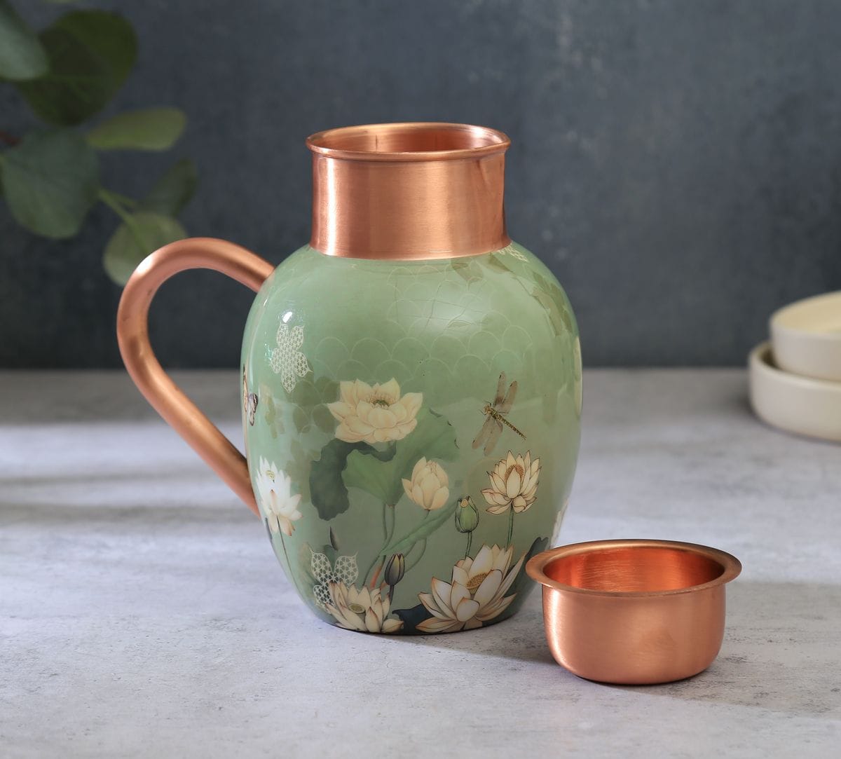 India Circus by Krsnaa Mehta Sage Serenity Copper Jug Set