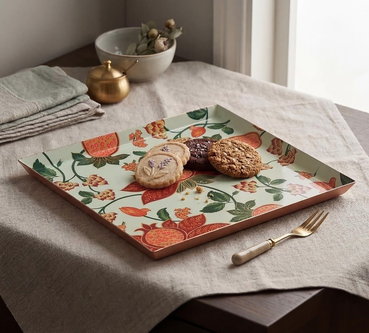 India Circus by Krsnaa Mehta Blushed Orchard Steel Platter