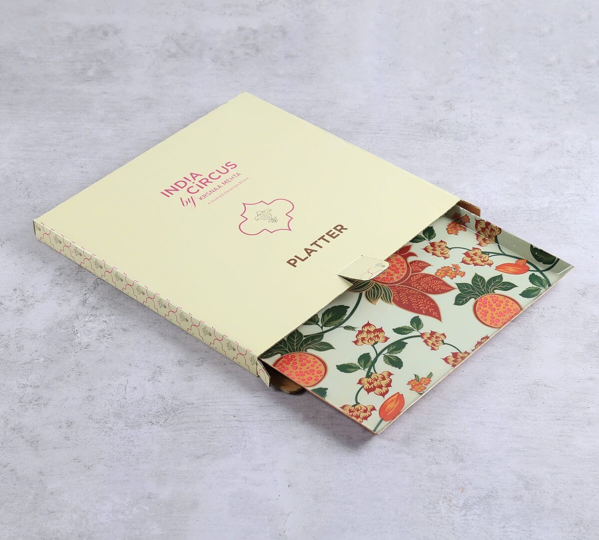 India Circus by Krsnaa Mehta Blushed Orchard Steel Platter