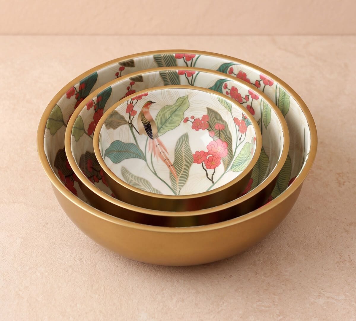 India Circus by Krsnaa Mehta Bird land paradise Steel Bowl Set of 3
