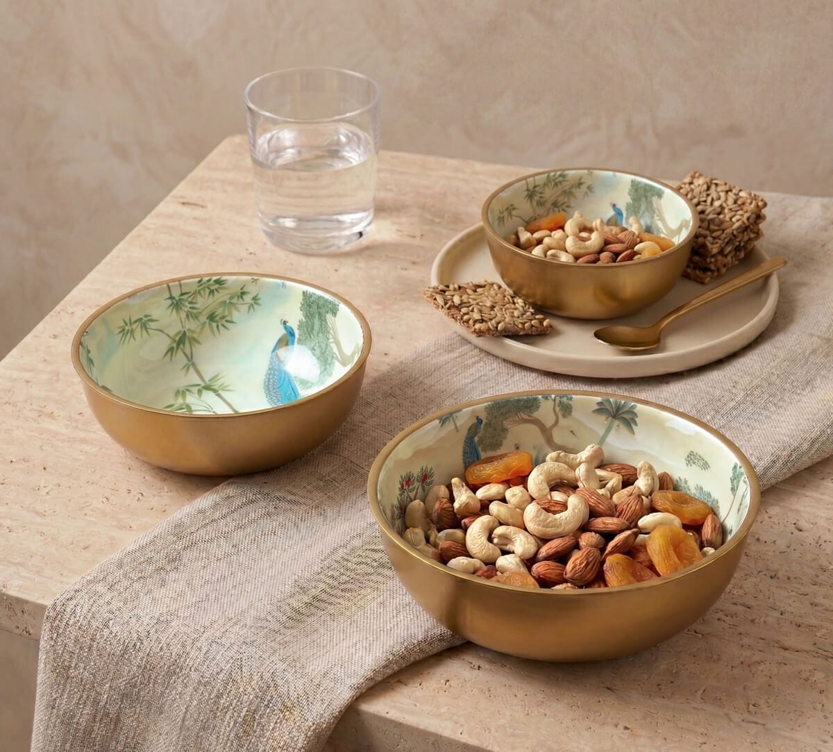 India Circus by Krsnaa Mehta Bird Oasis Steel Bowl Set of 3