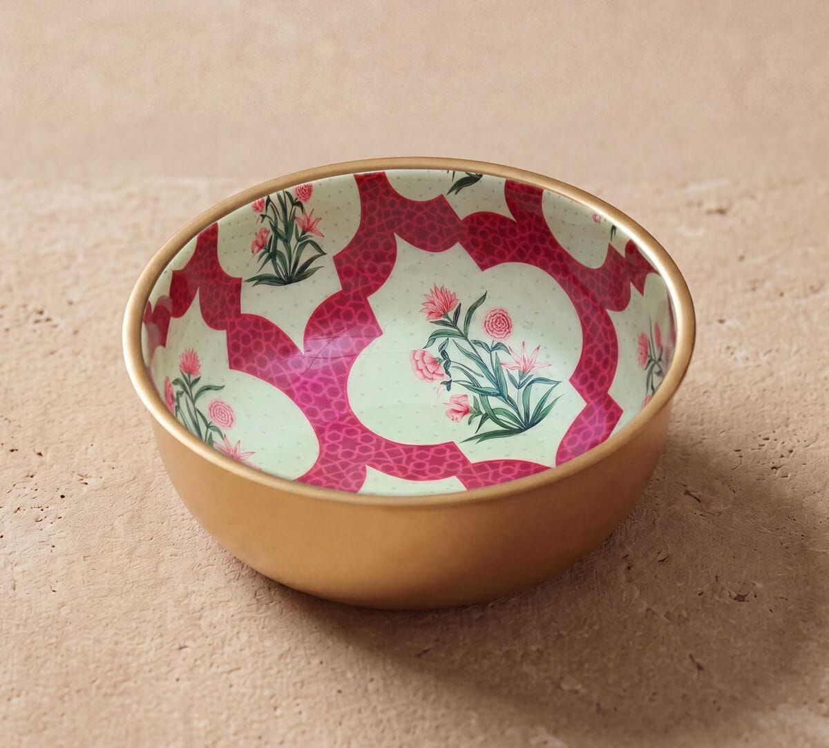 India Circus by Krsnaa Mehta Poppy Flower Scarlet Steel Bowl Set of 3