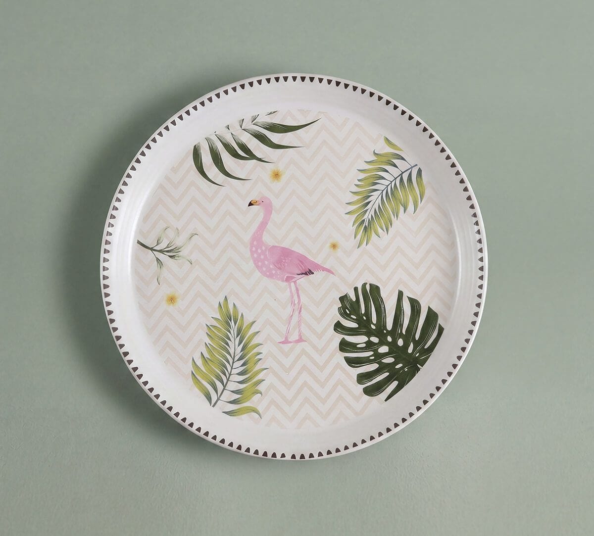 India Circus by Krsnaa Mehta Foraging Flamingo Quarter Plate Set of 2