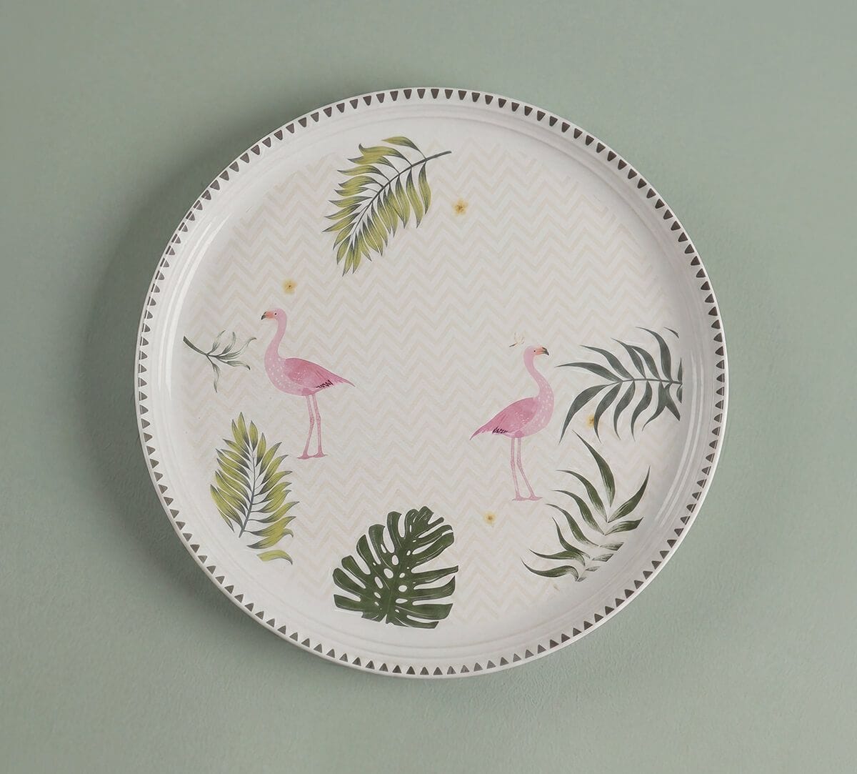 India Circus by Krsnaa Mehta Foraging Flamingo Dinner Plate Set of 2