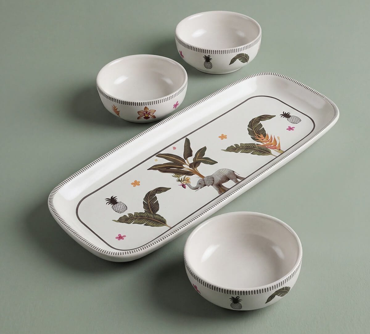 India Circus by Krsnaa Mehta Travellers Garden Platter with Dip Bowl