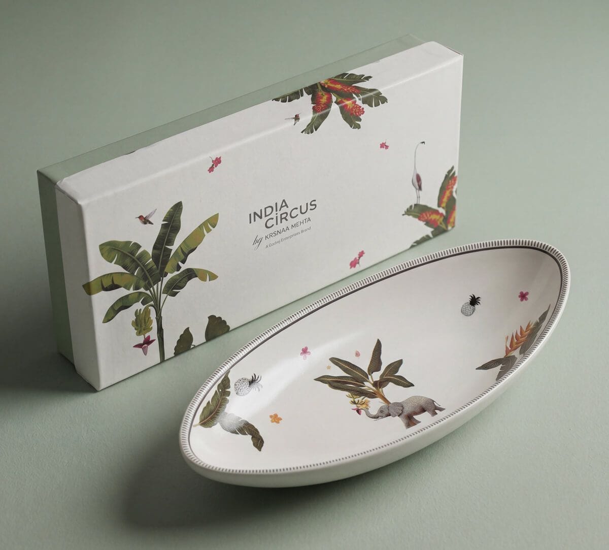 India Circus by Krsnaa Mehta Travellers Garden Boat Shape Platter