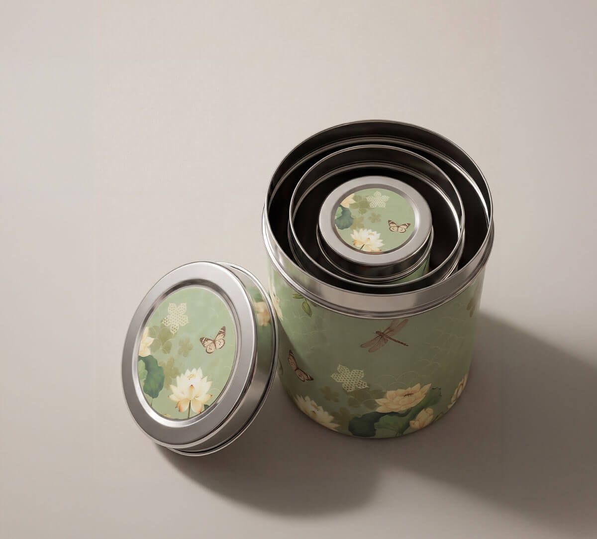 India Circus by Krsnaa Mehta Sage Serenity Steel Containers Set of 3