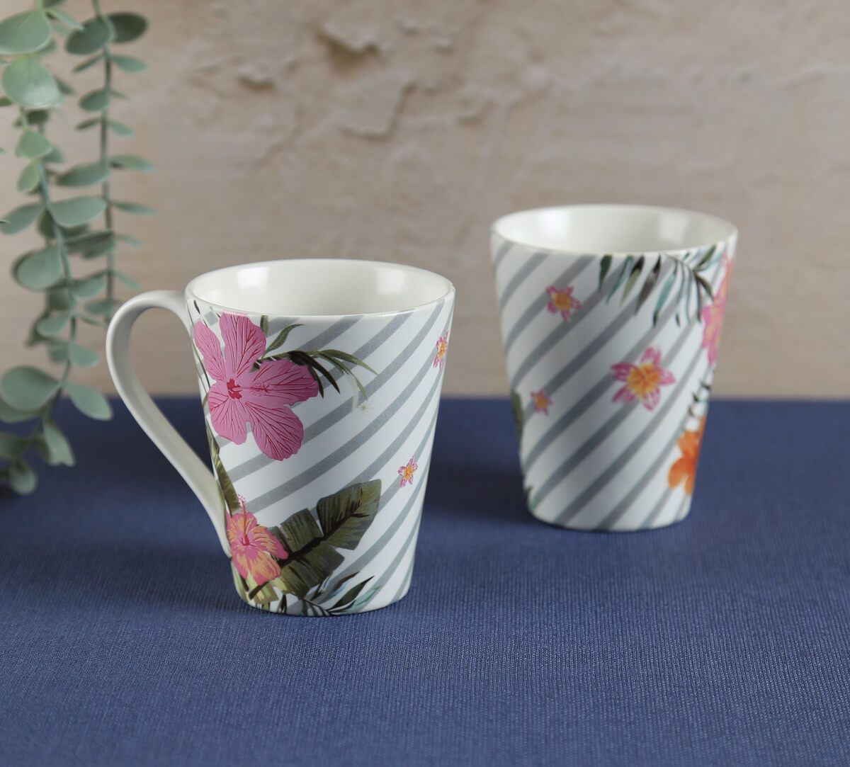 India Circus by Krsnaa Mehta Plumerias Plume Coffee Mug Set of 2