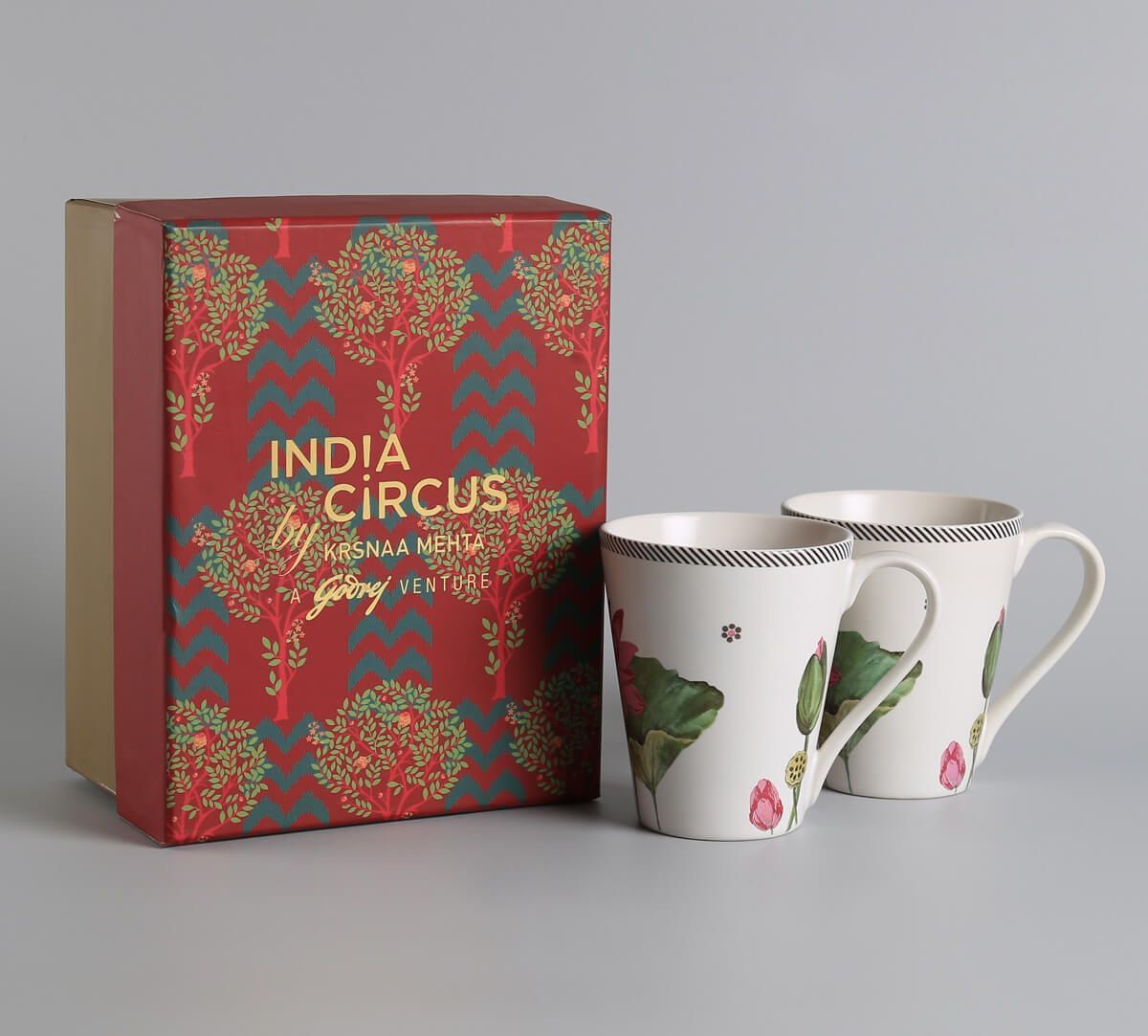 India Circus by Krsnaa Mehta Lotus Pond Katori Coffee Mug Set of 2