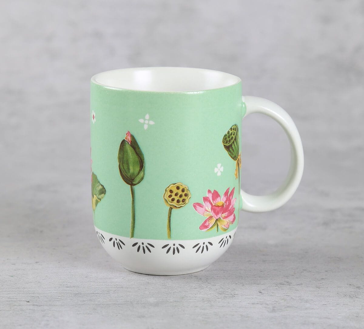 India Circus by Krsnaa Mehta Lotus Pond Porcelain Oval Mug Set of 2