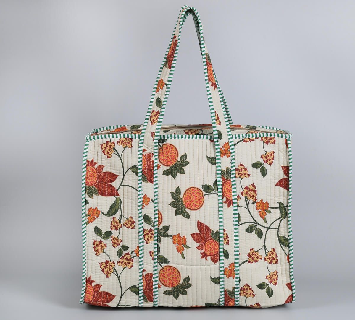 India Circus by Krsnaa Mehta Blushed Orchard Quilted Tote Bag