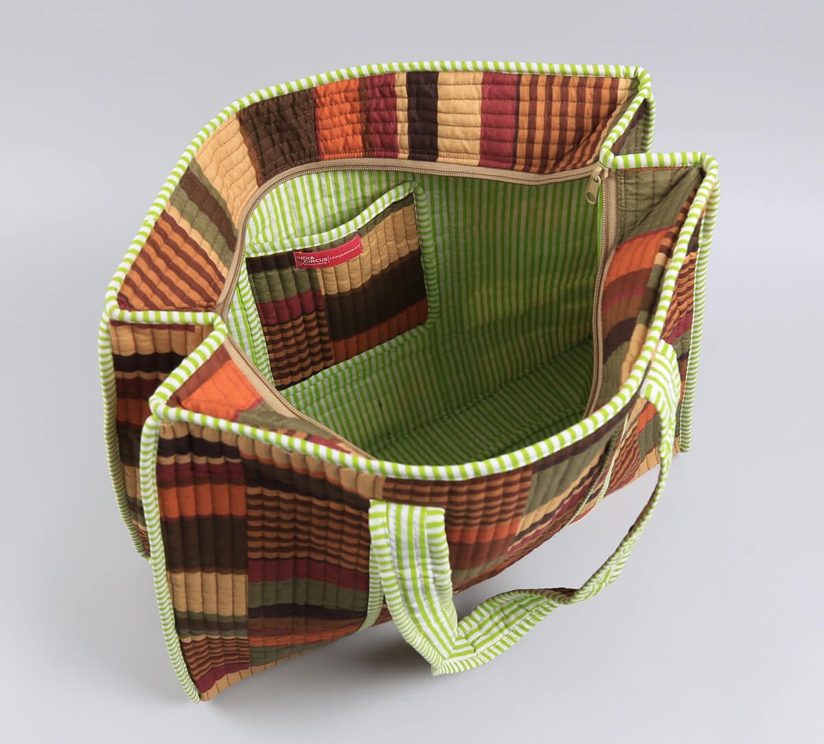 India Circus by Krsnaa Mehta Horizontal Hues Quilted Tote Bag