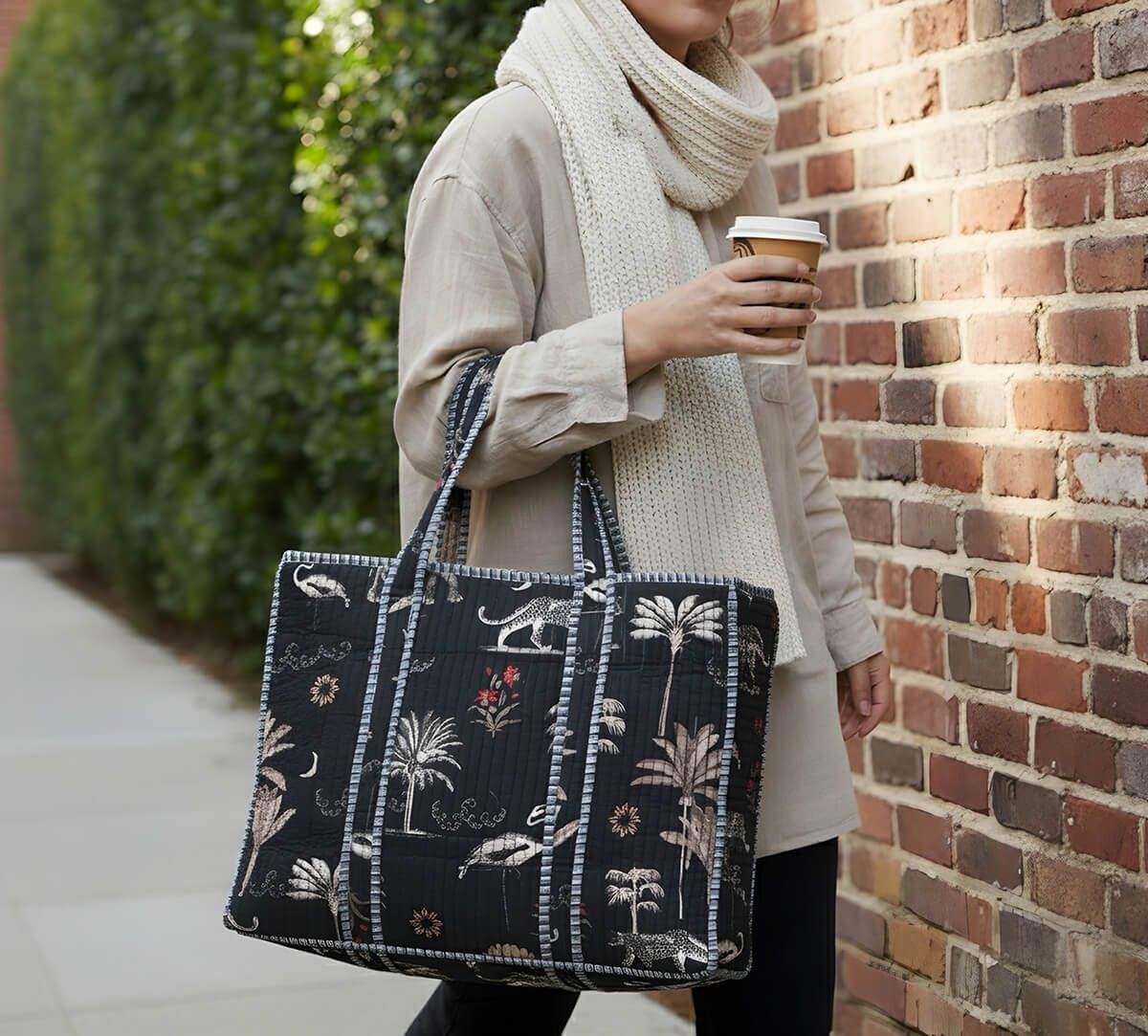 India Circus by Krsnaa Mehta Animalia Creations Quilted Tote Bag