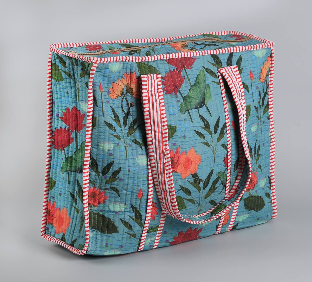 India Circus by Krsnaa Mehta Blossomy Mosaic Quilted Tote Bag