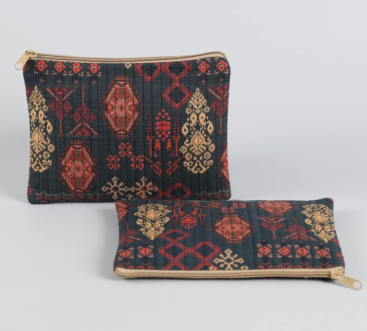 India Circus by Krsnaa Mehta Enchanting Mirage Quilted Utility Pouch Set of 2