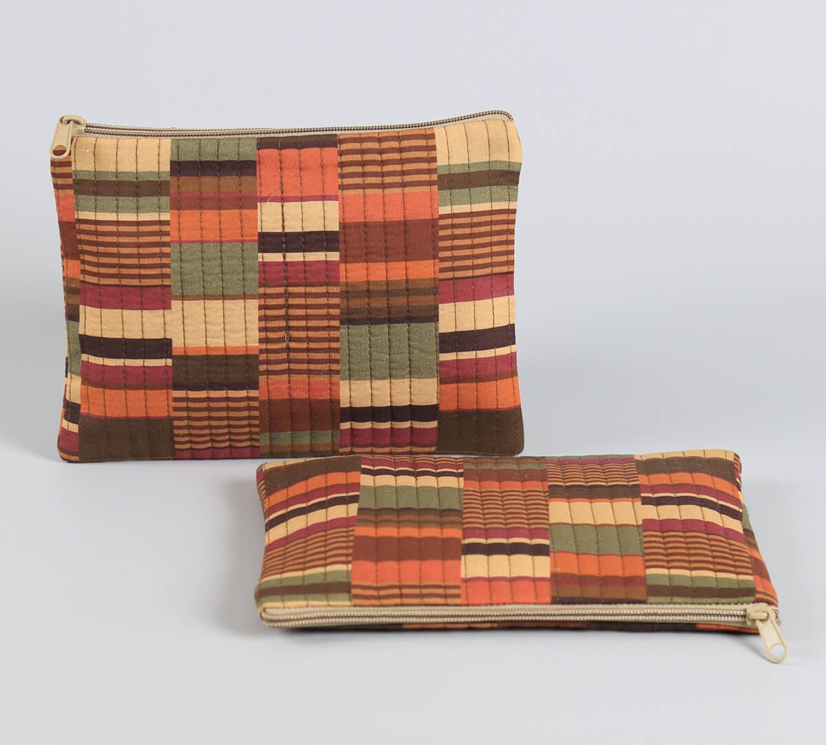 India Circus by Krsnaa Mehta Horizontal Hues Quilted Utility Pouch Set of 2