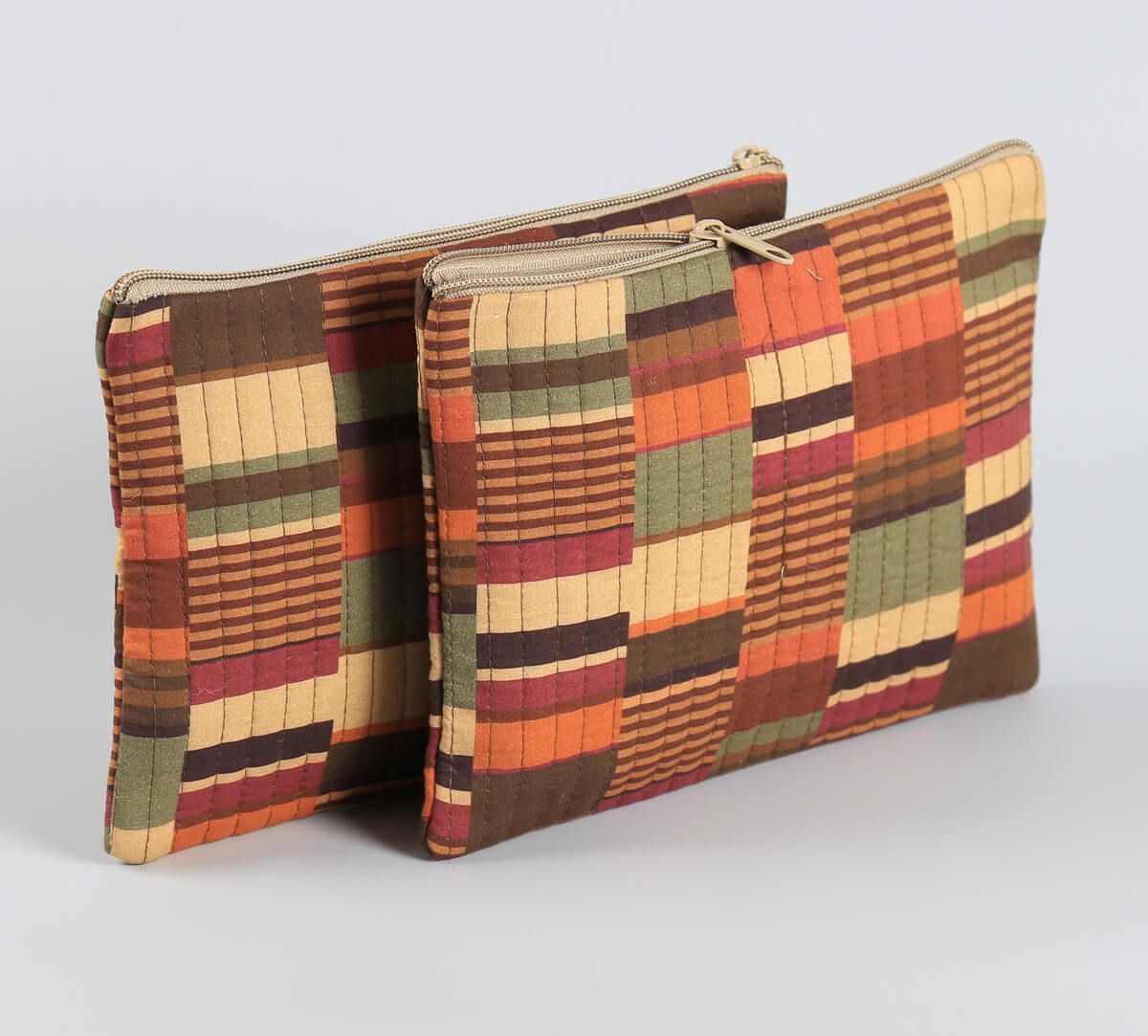 India Circus by Krsnaa Mehta Horizontal Hues Quilted Utility Pouch Set of 2