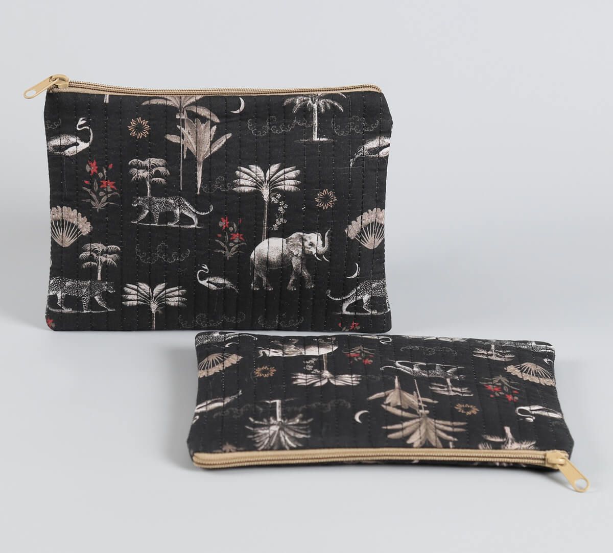 India Circus by Krsnaa Mehta Animalia Creations Quilted Utility Pouch Set of 2