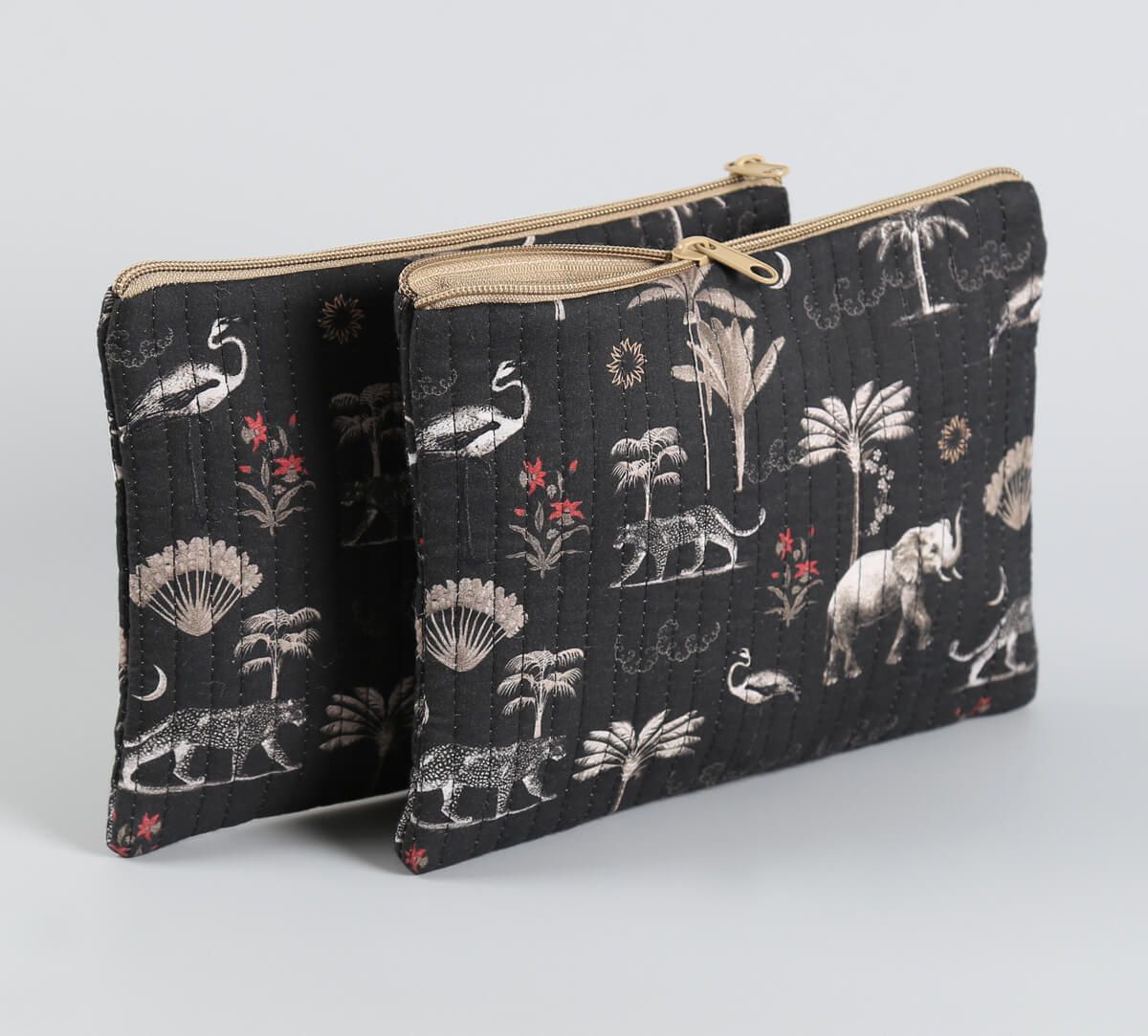 India Circus by Krsnaa Mehta Animalia Creations Quilted Utility Pouch Set of 2
