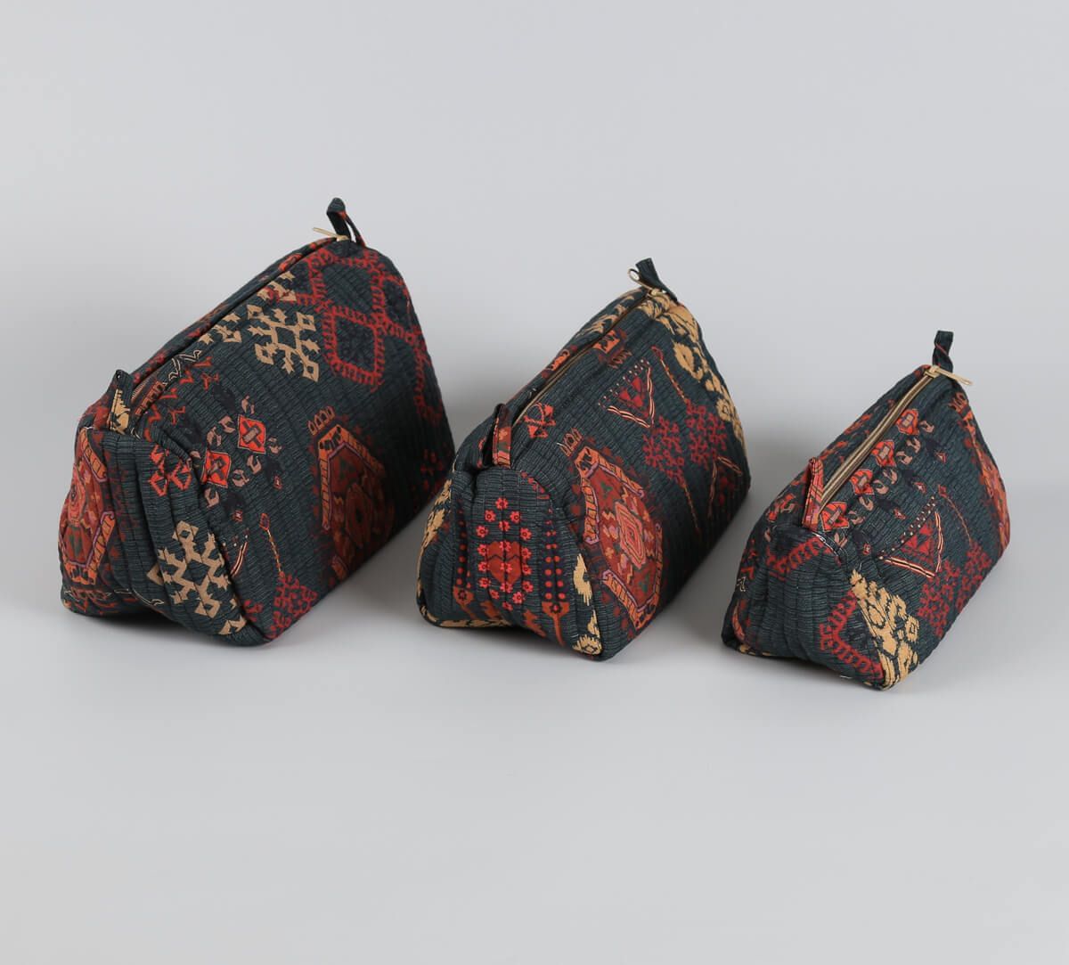 India Circus by Krsnaa Mehta Enchanting Mirage Quilted Utility Pouch Set of 3