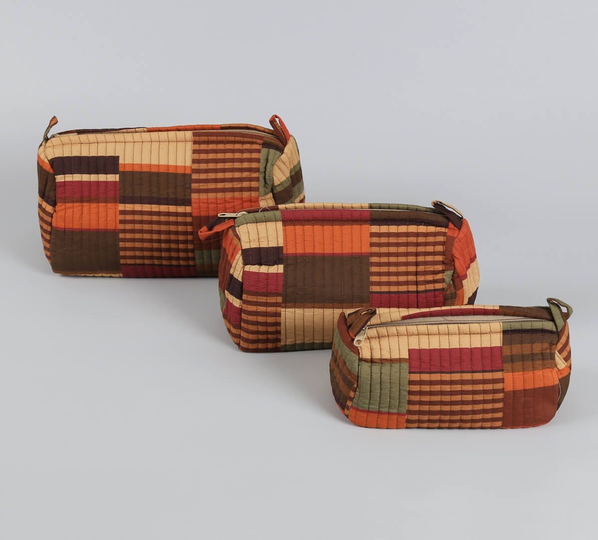 India Circus by Krsnaa Mehta Horizontal Hues Quilted Utility Pouch Set of 3