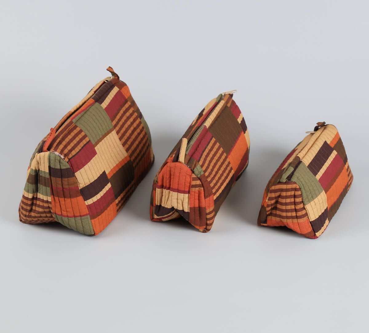 India Circus by Krsnaa Mehta Horizontal Hues Quilted Utility Pouch Set of 3