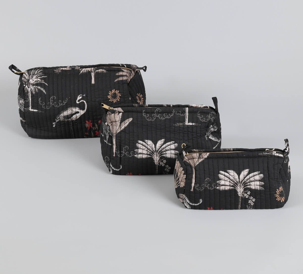 India Circus by Krsnaa Mehta Animalia Creations Quilted Utility Pouch Set of 3