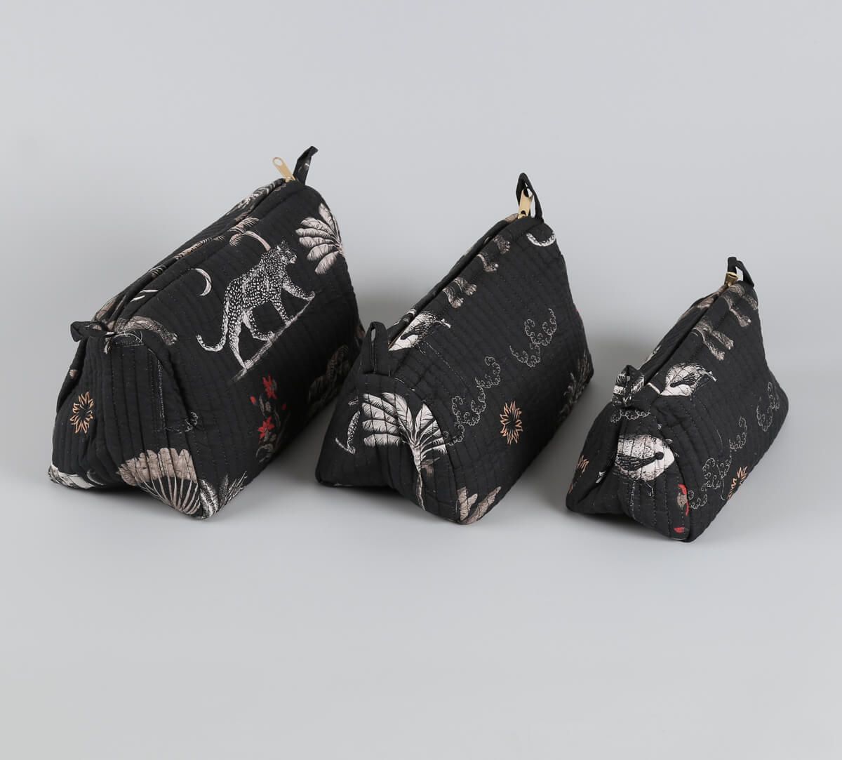 India Circus by Krsnaa Mehta Animalia Creations Quilted Utility Pouch Set of 3