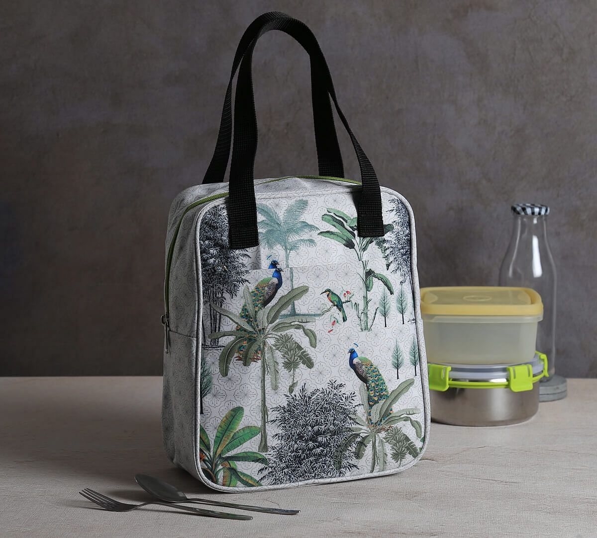 India Circus by Krsnaa Mehta Peacock Throne Paradise Insulated Lunch Bag