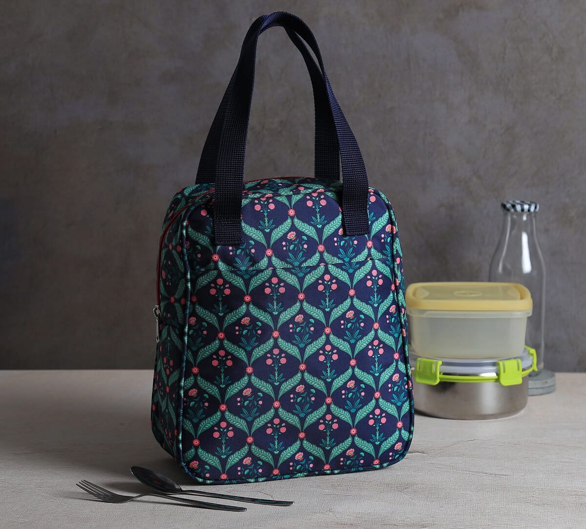 India Circus by Krsnaa Mehta Iron Blooming Dahlia Insulated Lunch Bag