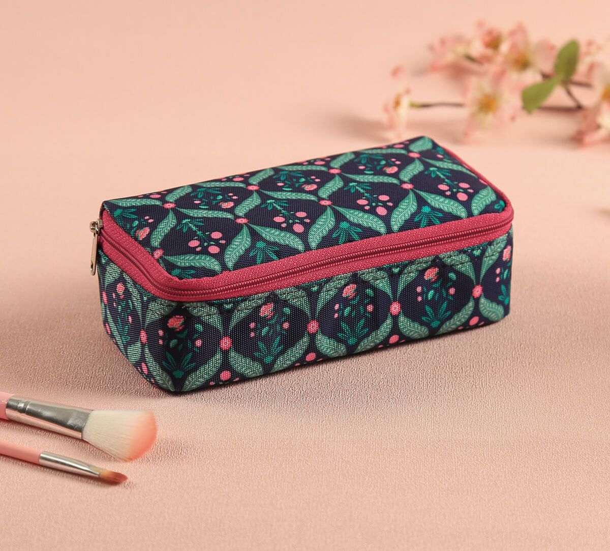 India Circus by Krsnaa Mehta Iron Blooming Dahlia Cosmetic Pouch