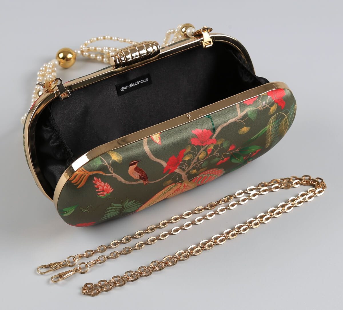 India Circus by Krsnaa Mehta Fronds and Florets Embroided Clutch