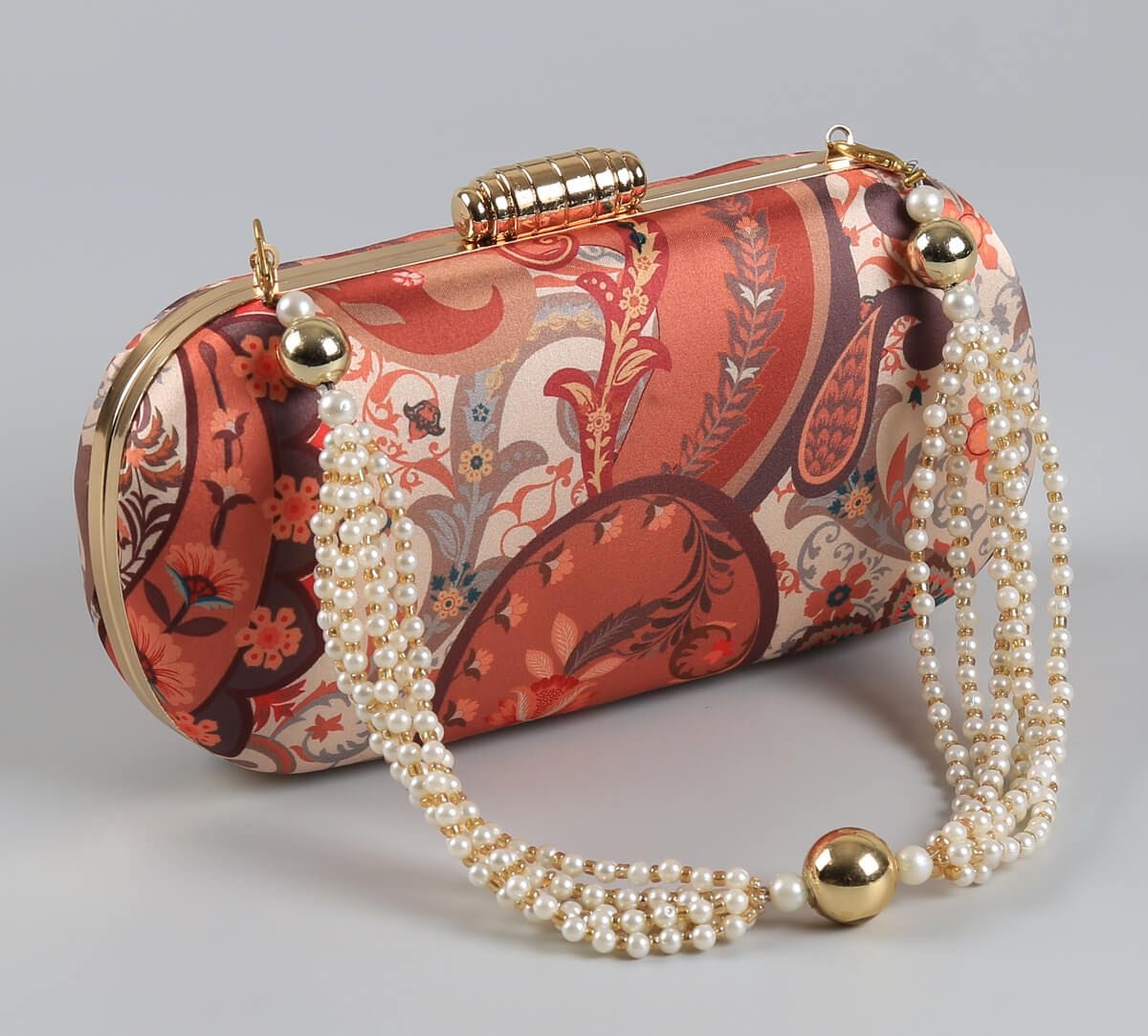 India Circus by Krsnaa Mehta Russet Saga Embroided Clutch