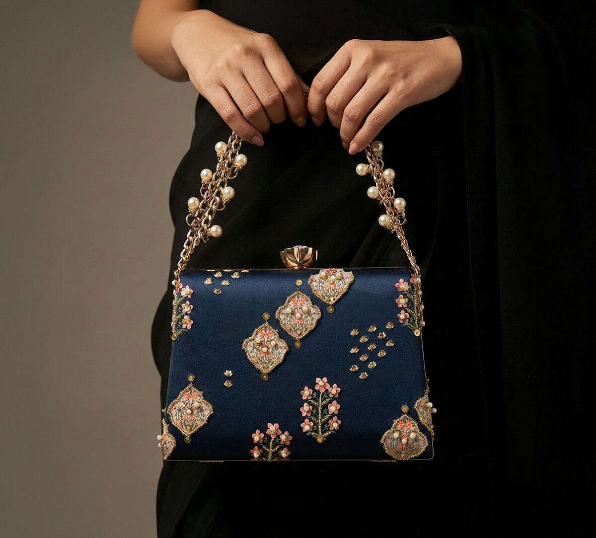 India Circus by Krsnaa Mehta Floret Delight Embroided Clutch
