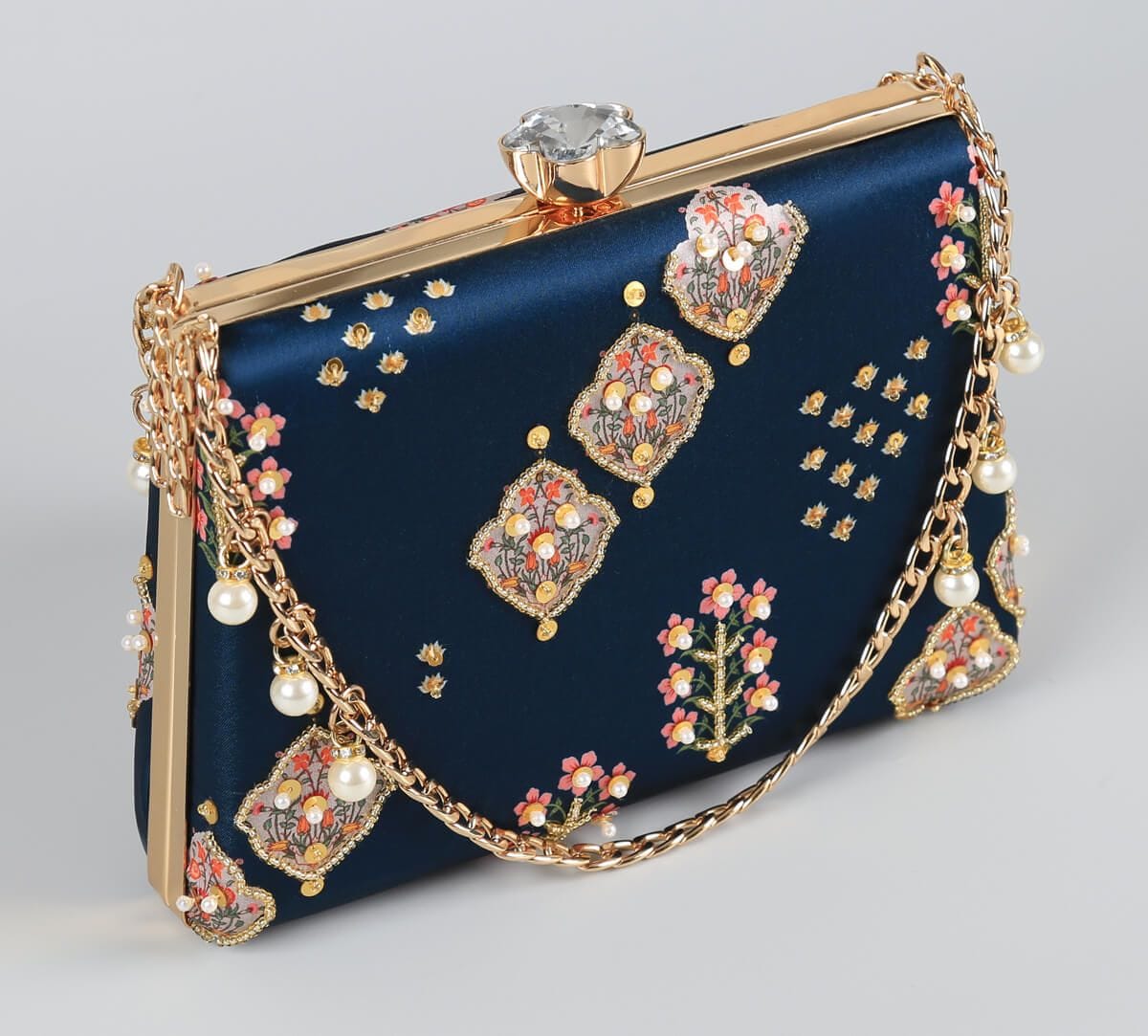India Circus by Krsnaa Mehta Floret Delight Embroided Clutch