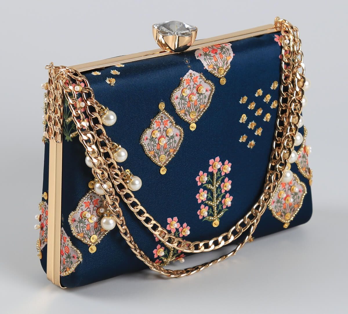 India Circus by Krsnaa Mehta Floret Delight Embroided Clutch