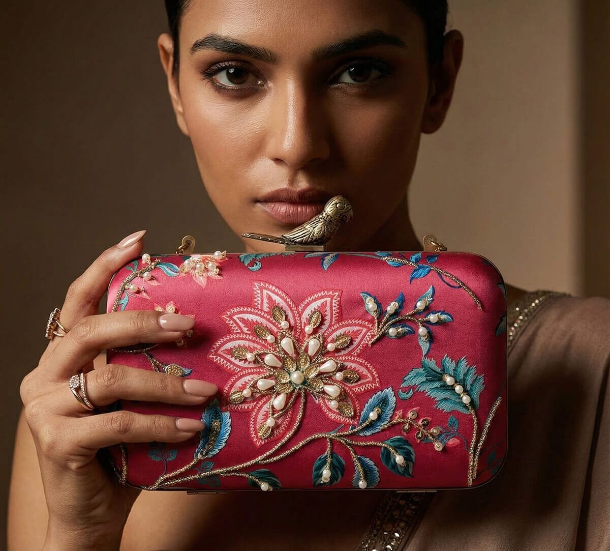 India Circus by Krsnaa Mehta Merry Magnolias Embroided Clutch
