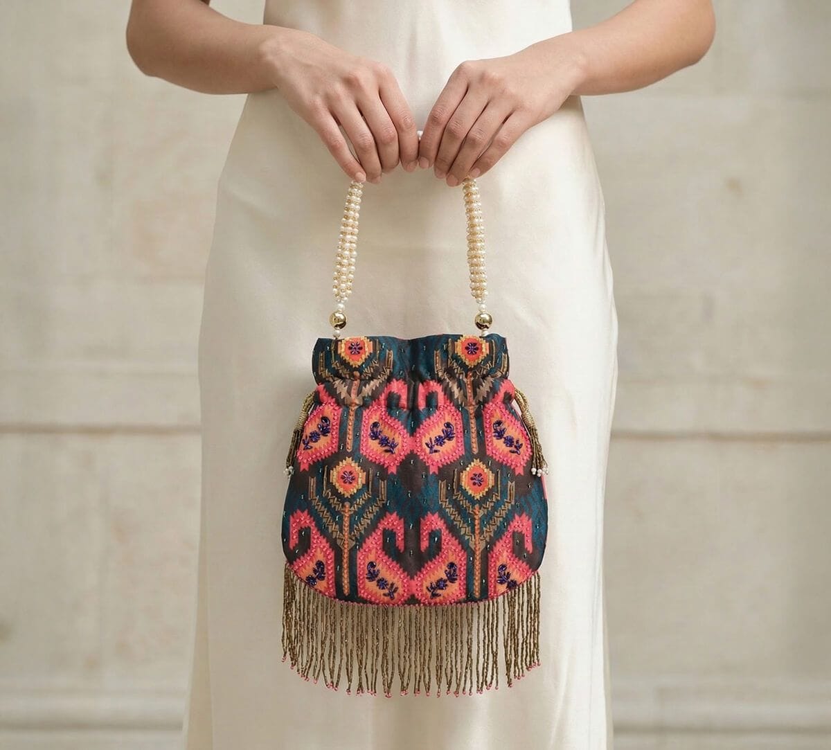 India Circus by Krsnaa Mehta Quivering Sublime Embroided Potli Bag