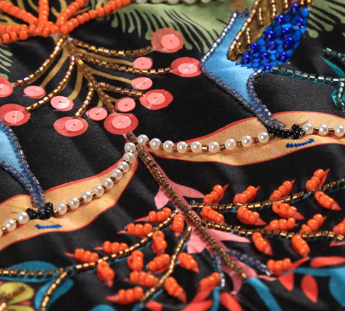 India Circus by Krsnaa Mehta Peacock Heavenly Kingdom Embroided Potli Bag