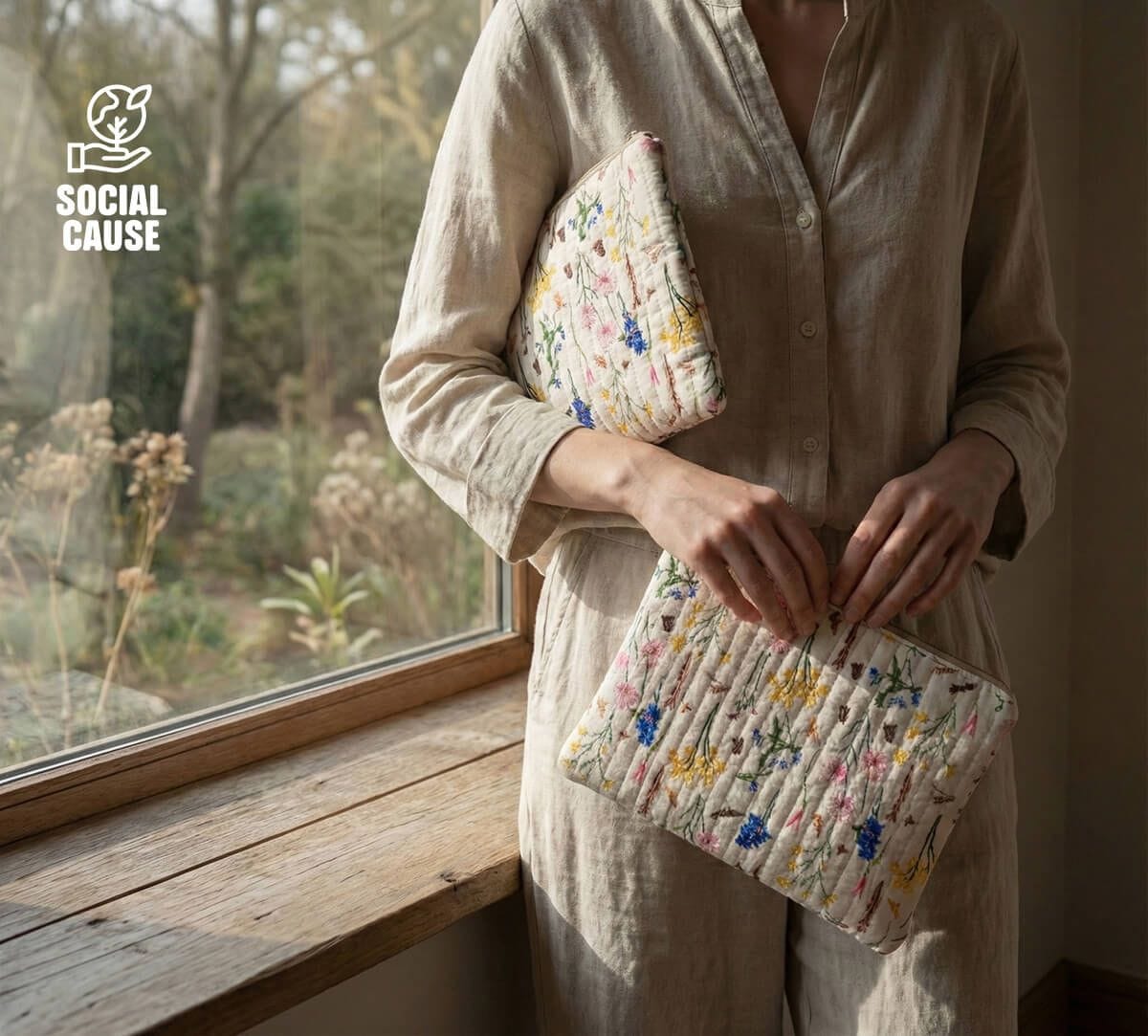 NGCPR Collection - Floral Play Quilted Utility Pouch Set of 2