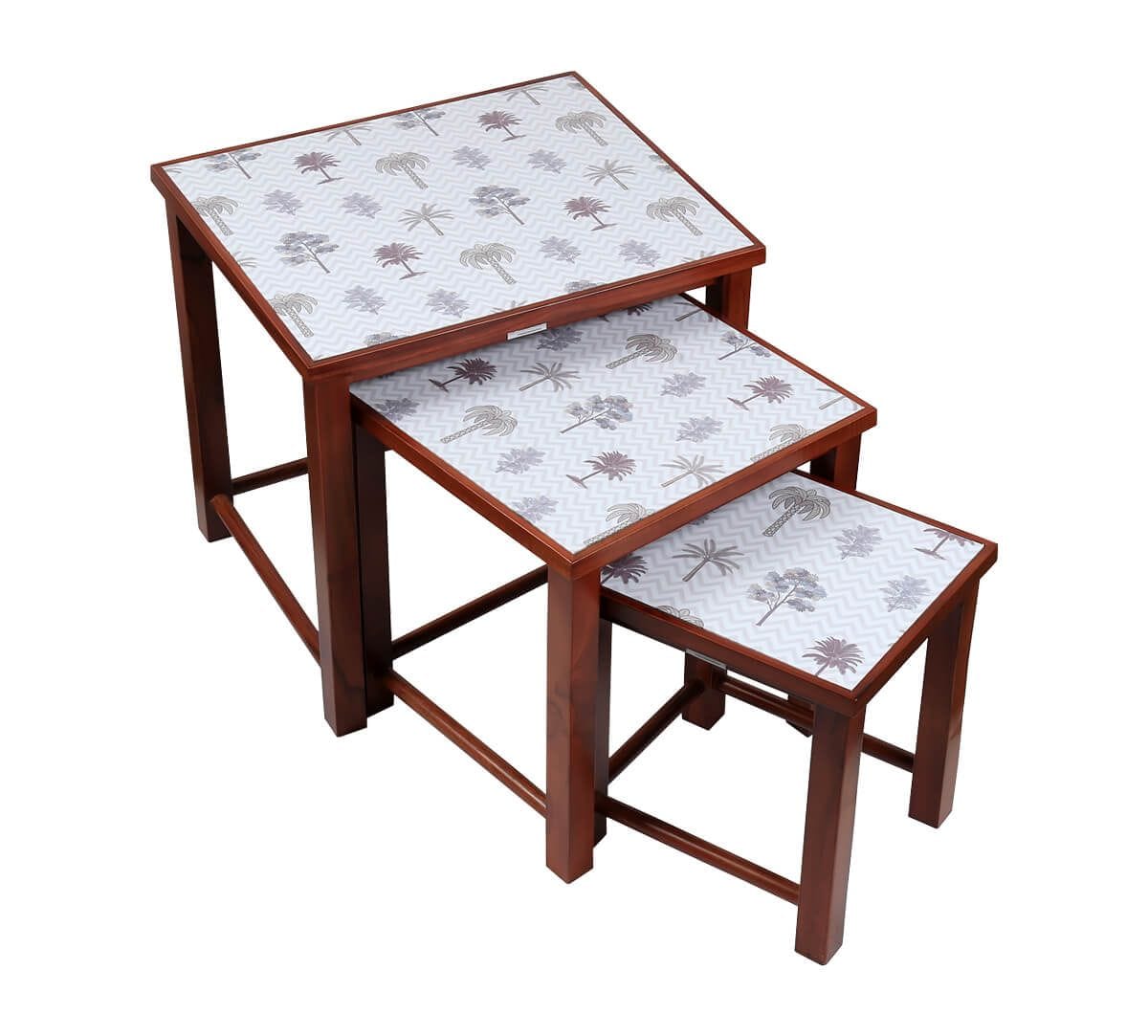 India Circus by Krsnaa Mehta Chevron Tales Cream Nesting Table