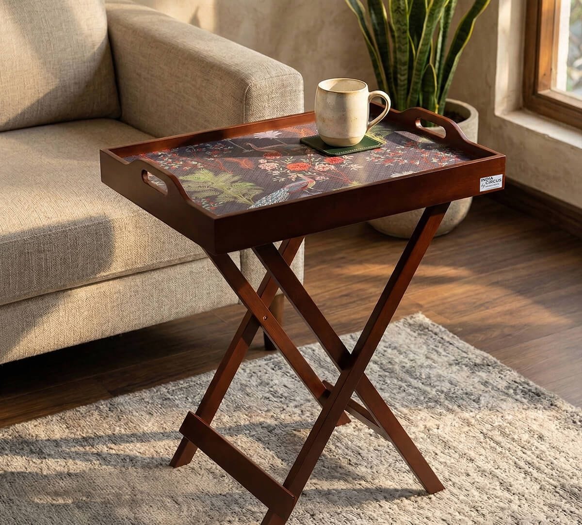 India Circus by Krsnaa Mehta Peacock Garden Tray Table