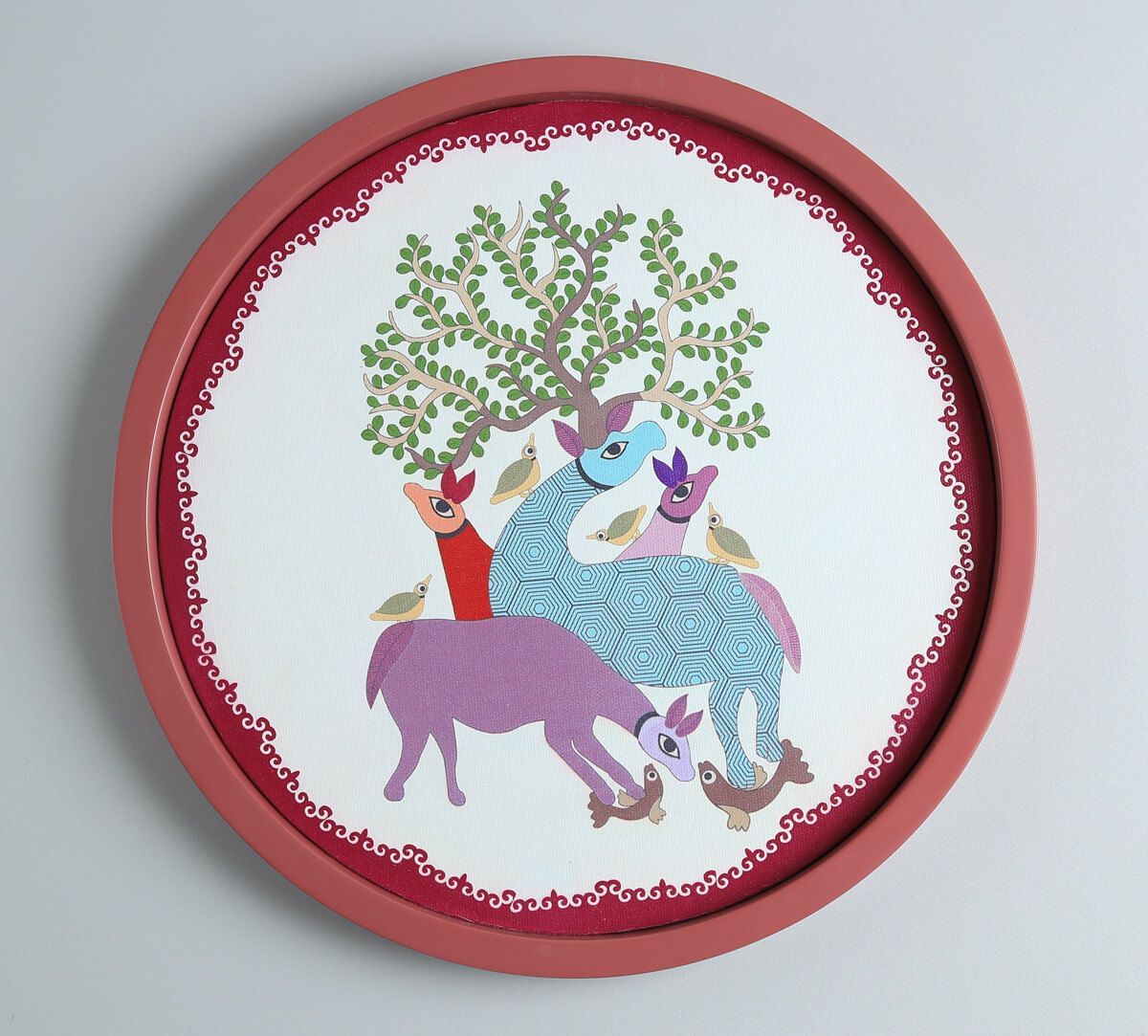 India Circus by Krsnaa Mehta Gond Bovines Wall Deco Plate