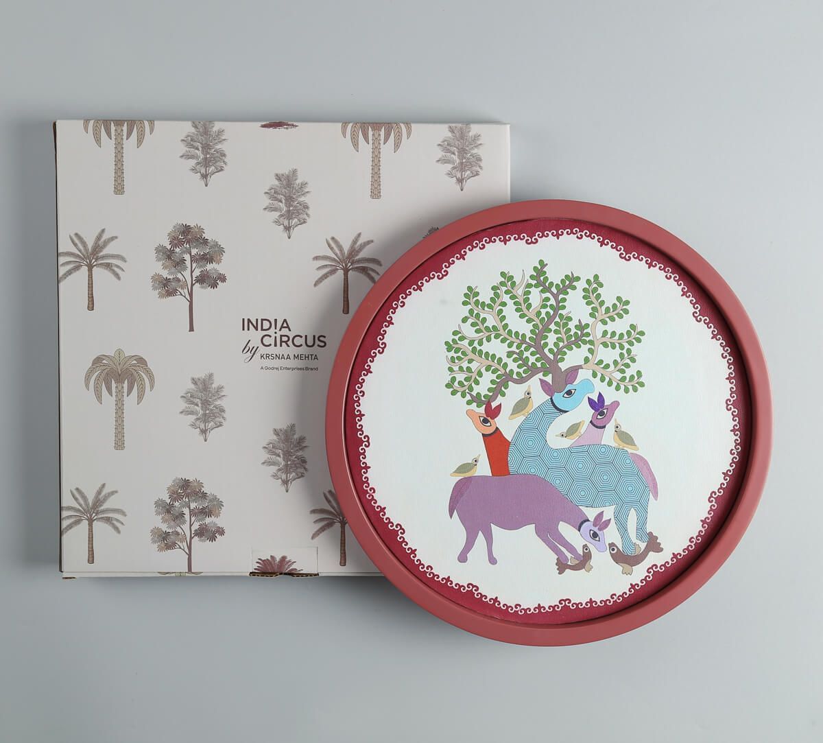 India Circus by Krsnaa Mehta Gond Bovines Wall Deco Plate