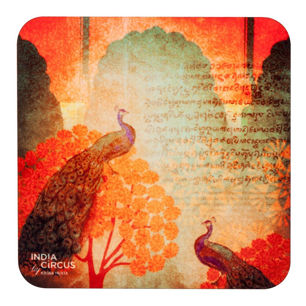 Sunset Peacocks MDF Coasters - (Set of 6)